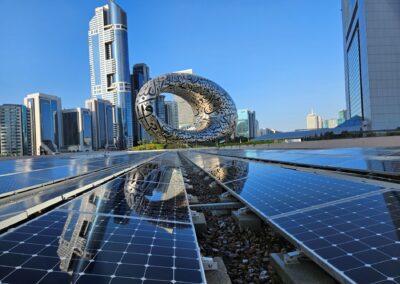 Museum of the future MOTF dubai UAE, solar panels, solar power PV system